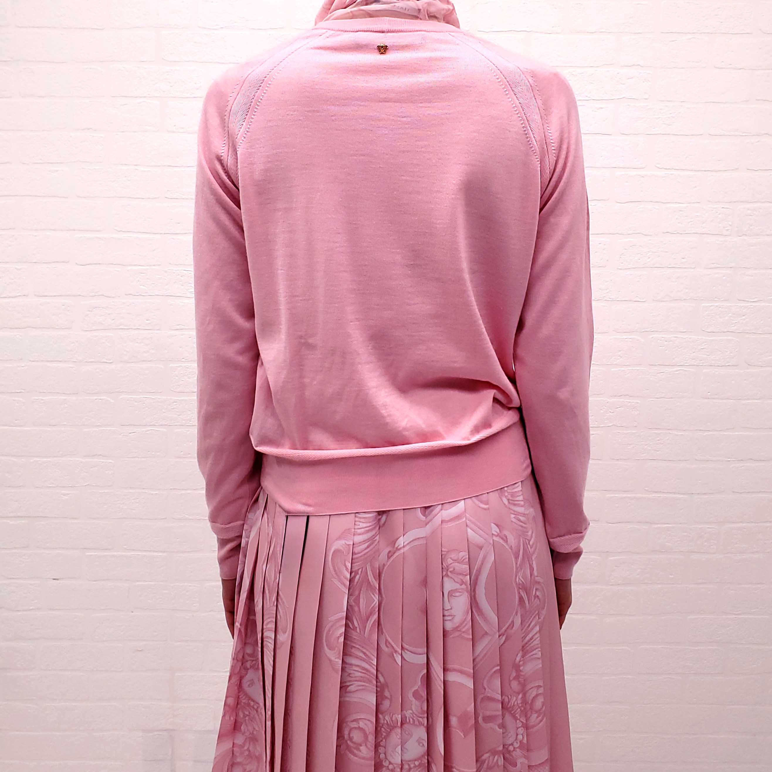 VERSACE PINK CARDIGAN WITH MEDUSA BUTTONS - SIZE 40