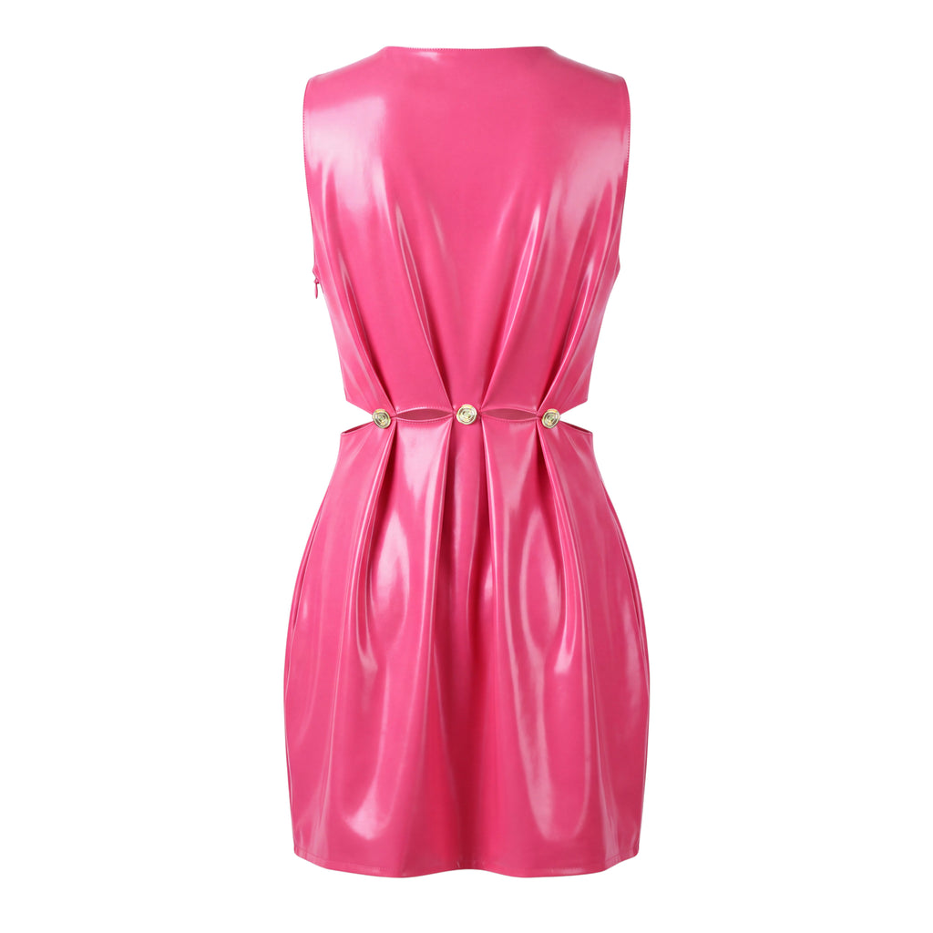 VERSACE PINK LATEX DRESS - SIZE 38