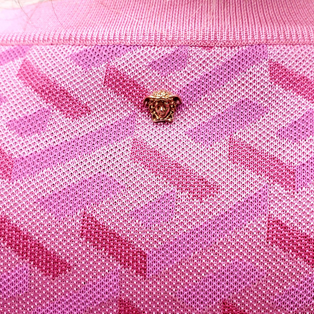 VERSACE PINK 'LA GRECA JACQUARD' MINI DRESS - SIZE 40