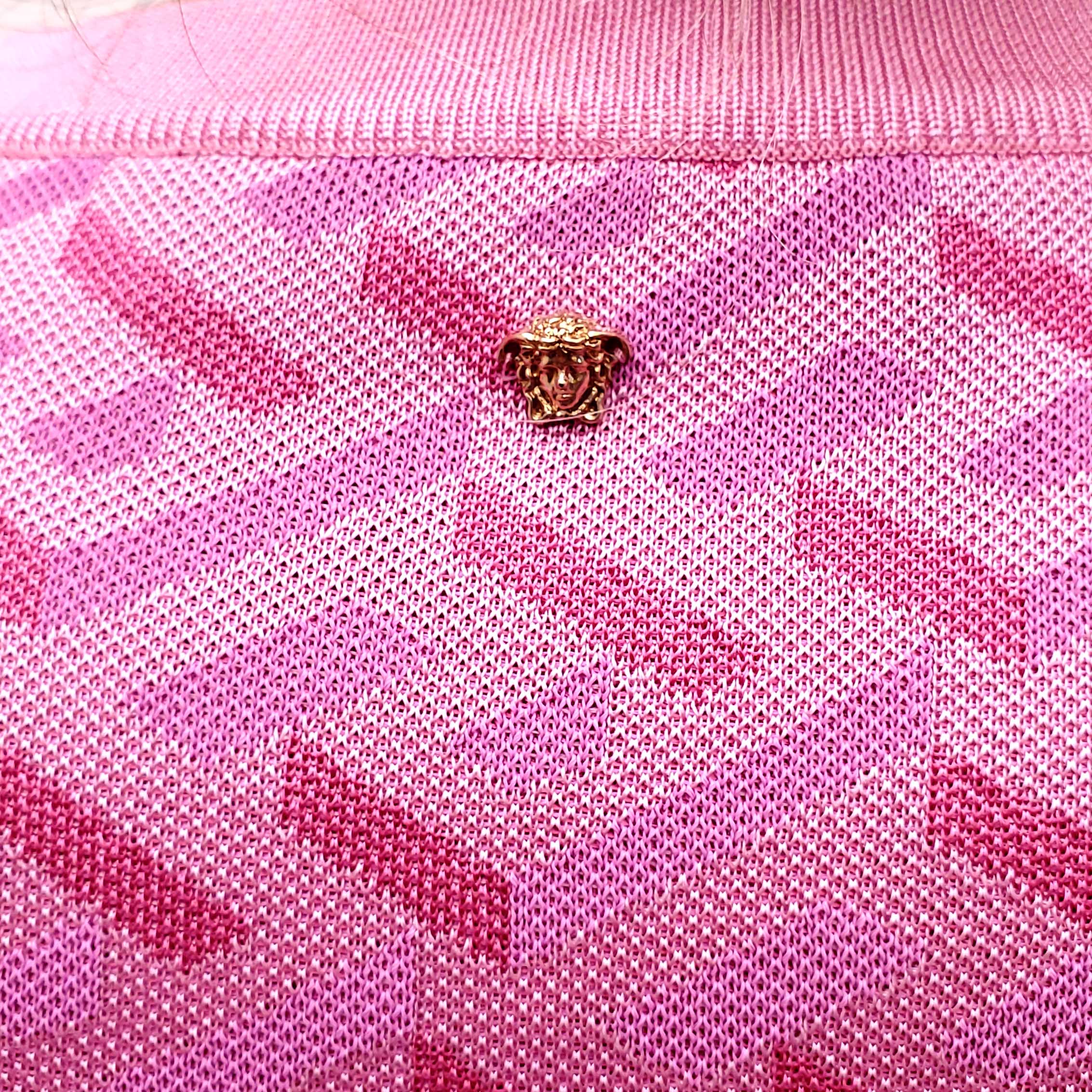 VERSACE PINK 'LA GRECA JACQUARD' MINI DRESS - SIZE 40