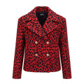 VERSACE RED LEOPARD JACKET WITH MEDUSA BUTTONS - SIZE 40