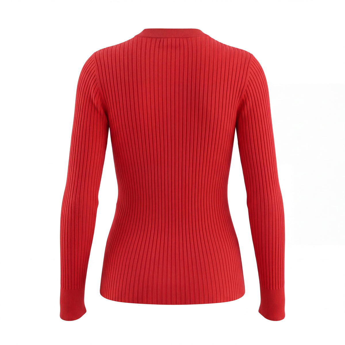VERSACE RED RIBBED SWEATER  - SIZE 42