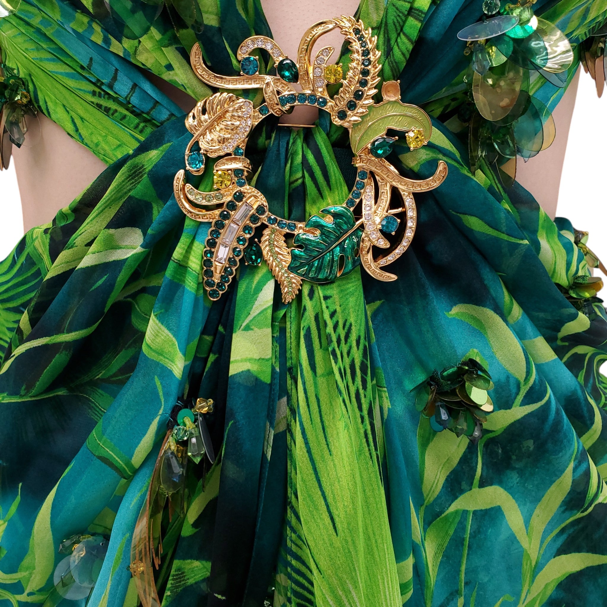 VERSACE RUNWAY SS20 JUNGLE PRINT GOWN - SIZE 38