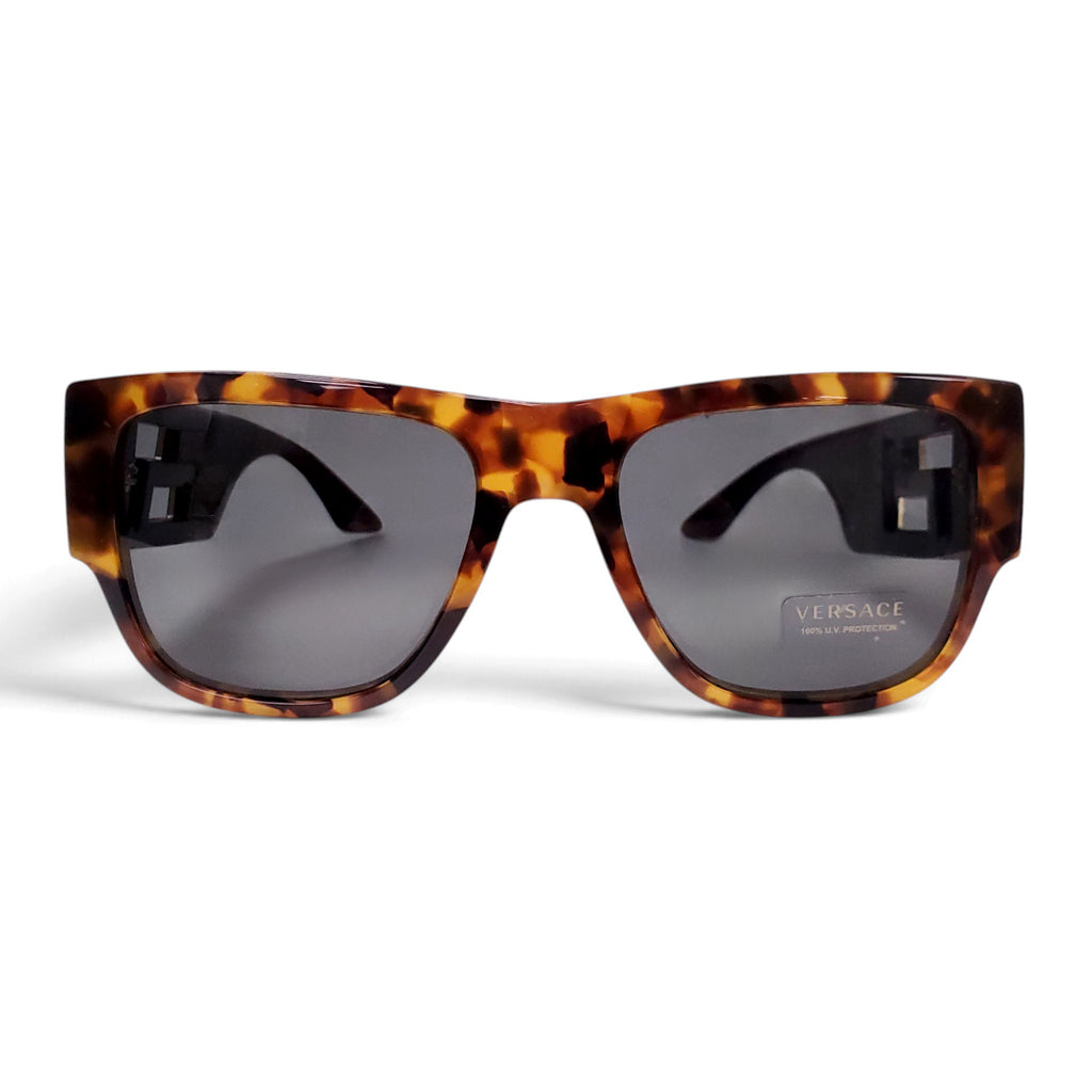 VERSACE TORTOISE SHELL LOGO SUNGLASSES
