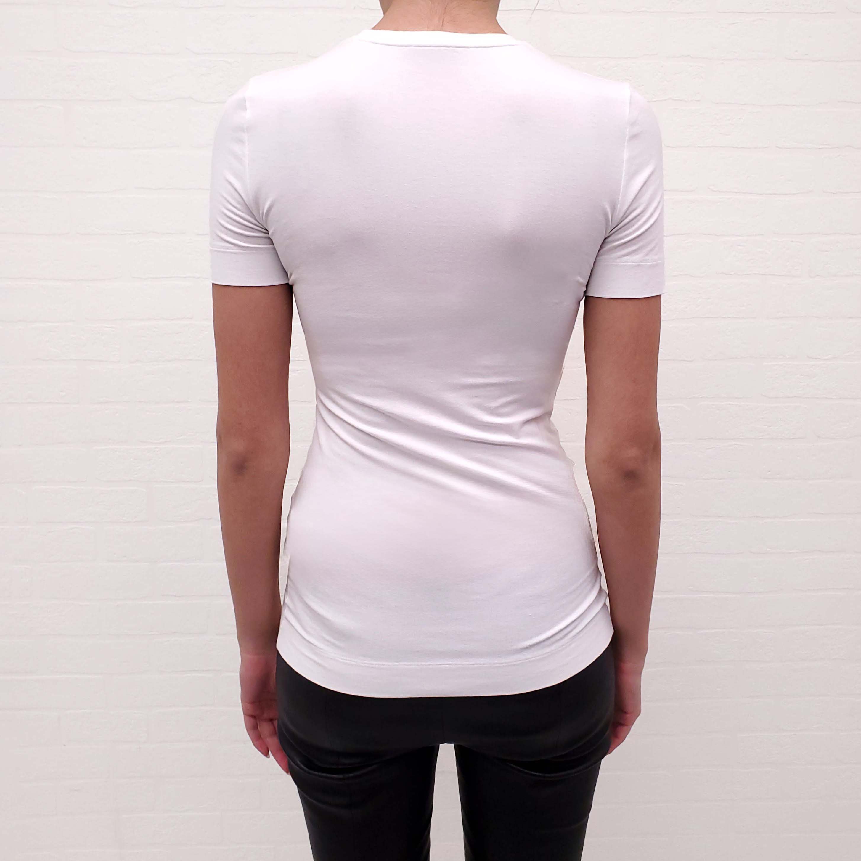 VERSACE WHITE CRYSTAL LOGO T-SHIRT - SIZE 38