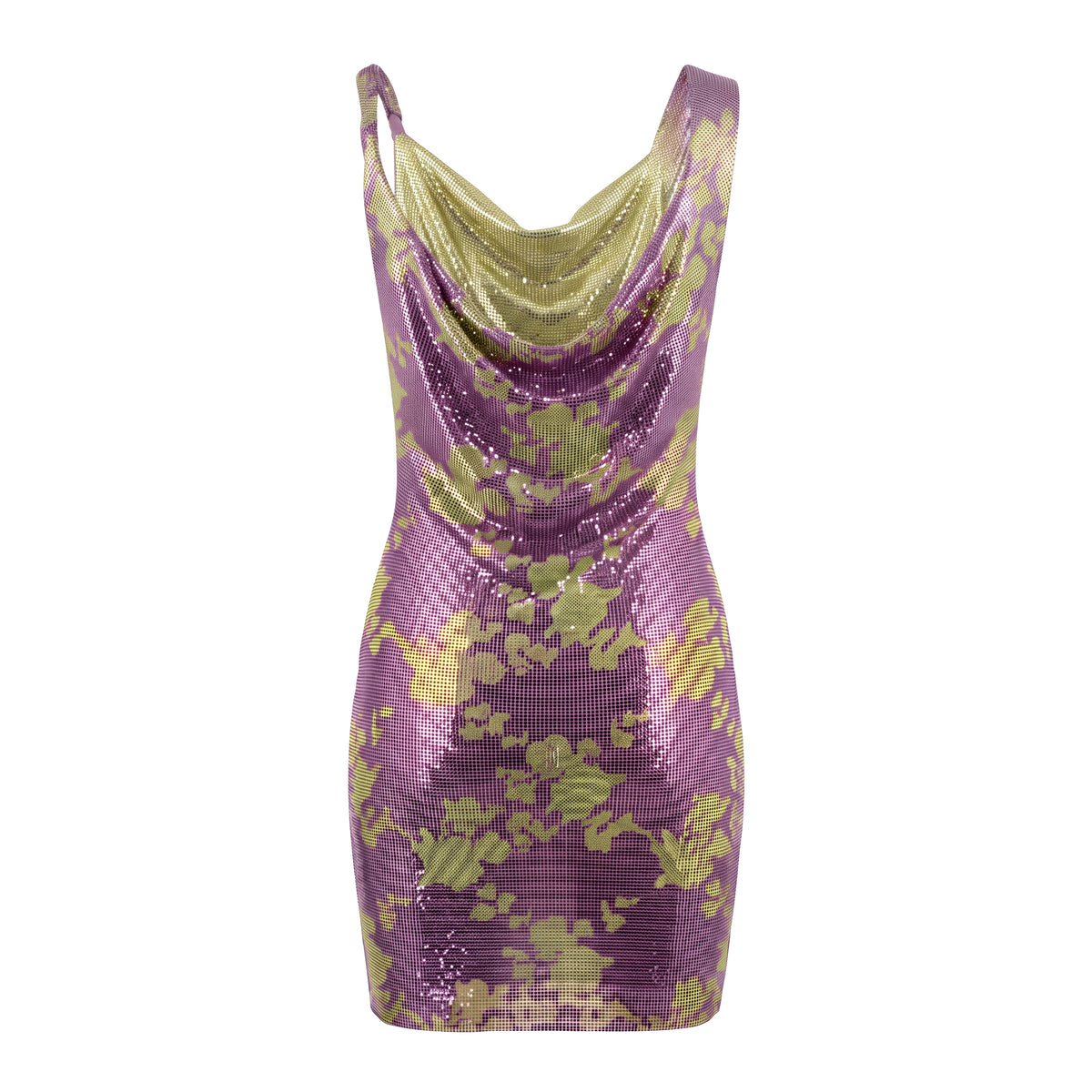 VERSACE WILD ROSES METAL MESH MIDI DRESS - SIZE 38