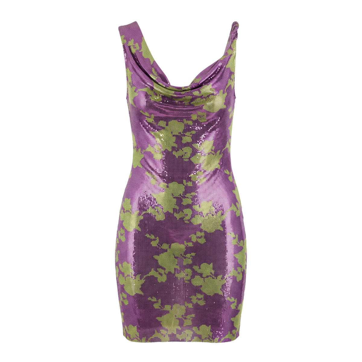 VERSACE WILD ROSES METAL MESH MIDI DRESS - SIZE 38