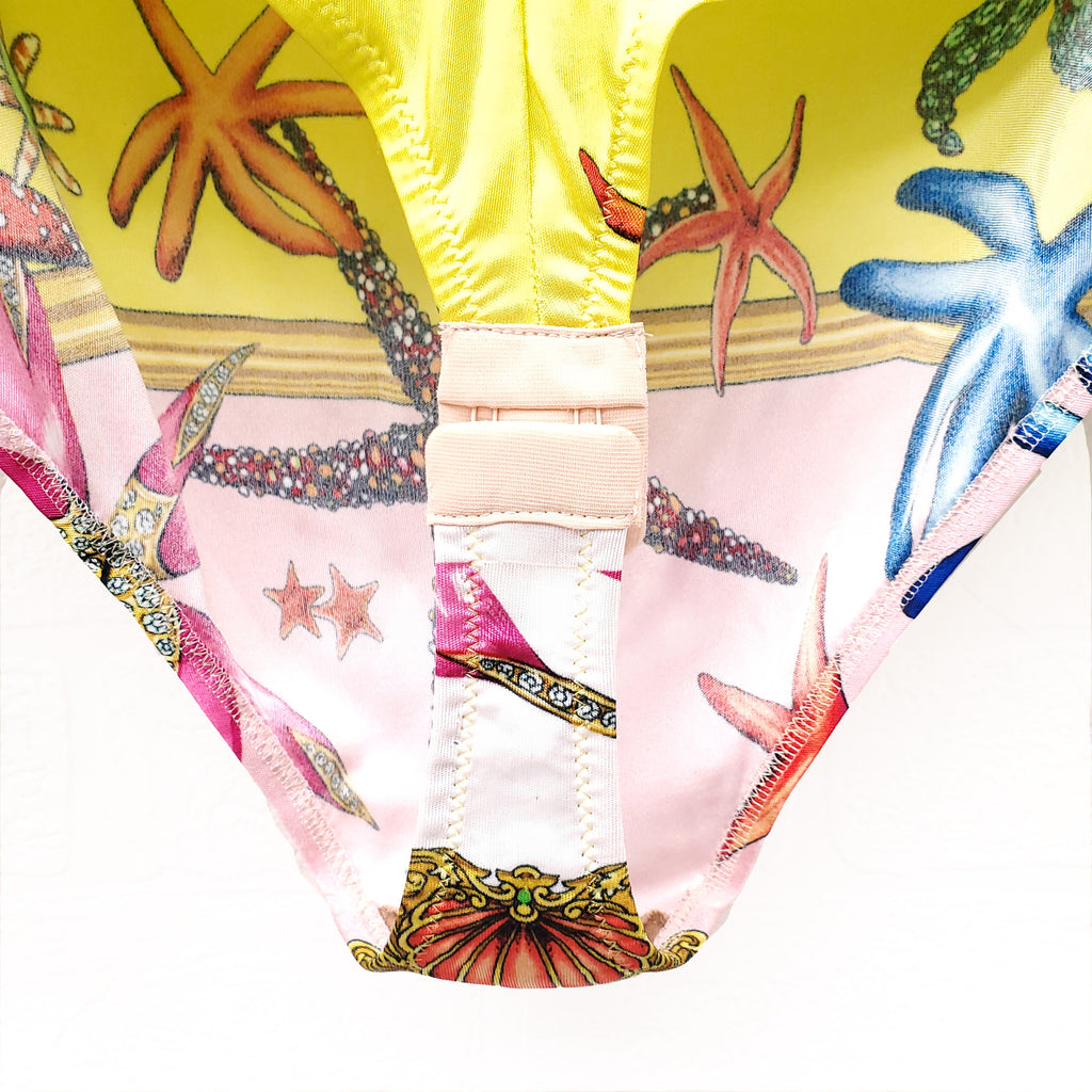 VERSACE 'TRESOR DE LA MER' SEASHELL PRINT BODYSUIT - SIZE 52