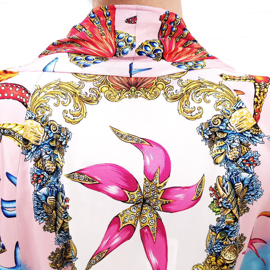 VERSACE 'TRESOR DE LA MER' SEASHELL PRINT BODYSUIT - SIZE 52