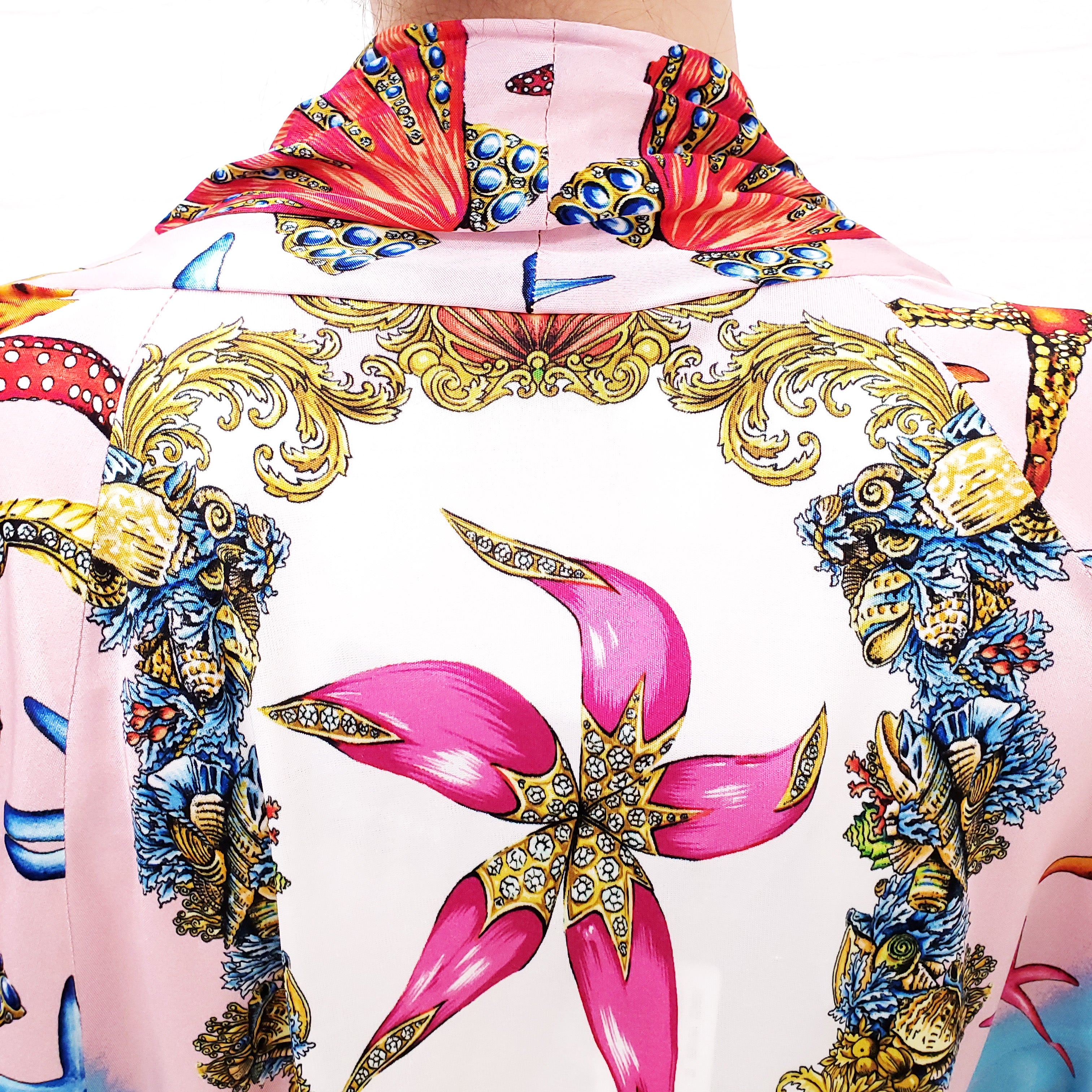 VERSACE 'TRESOR DE LA MER' SEASHELL PRINT BODYSUIT - SIZE 52