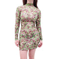 VETEMENTS GREEN FLORAL STRETCH DRESS - SIZE S