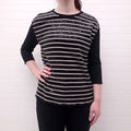WEEKEND MAX MARA STRIPED SEQUIN BLOUSE - SIZE S
