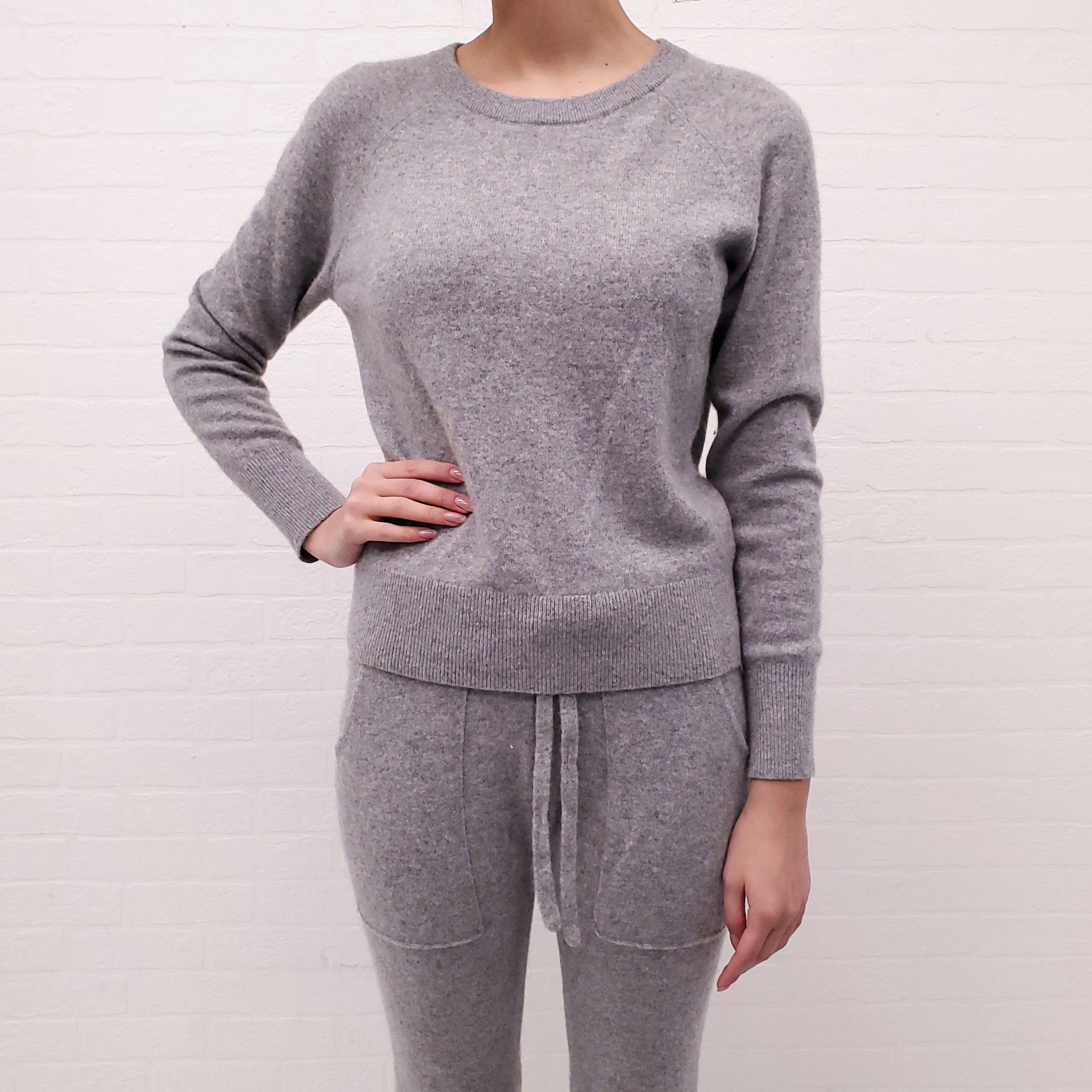 WHITE & WARREN GREY CASHMERE SET - SIZE XS