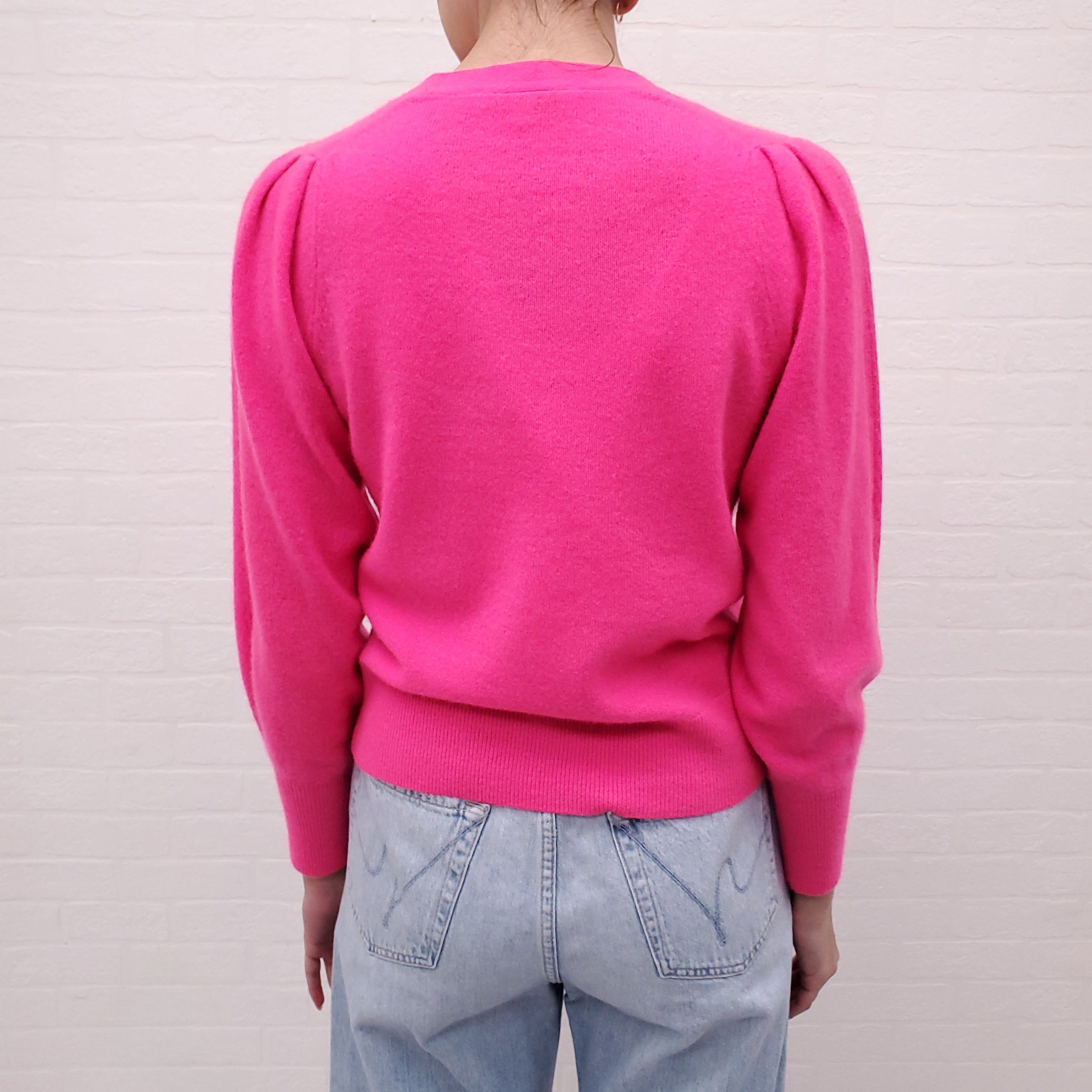 WHITE & WARREN HOT PINK CASHMERE CARDIGAN - SIZE XS