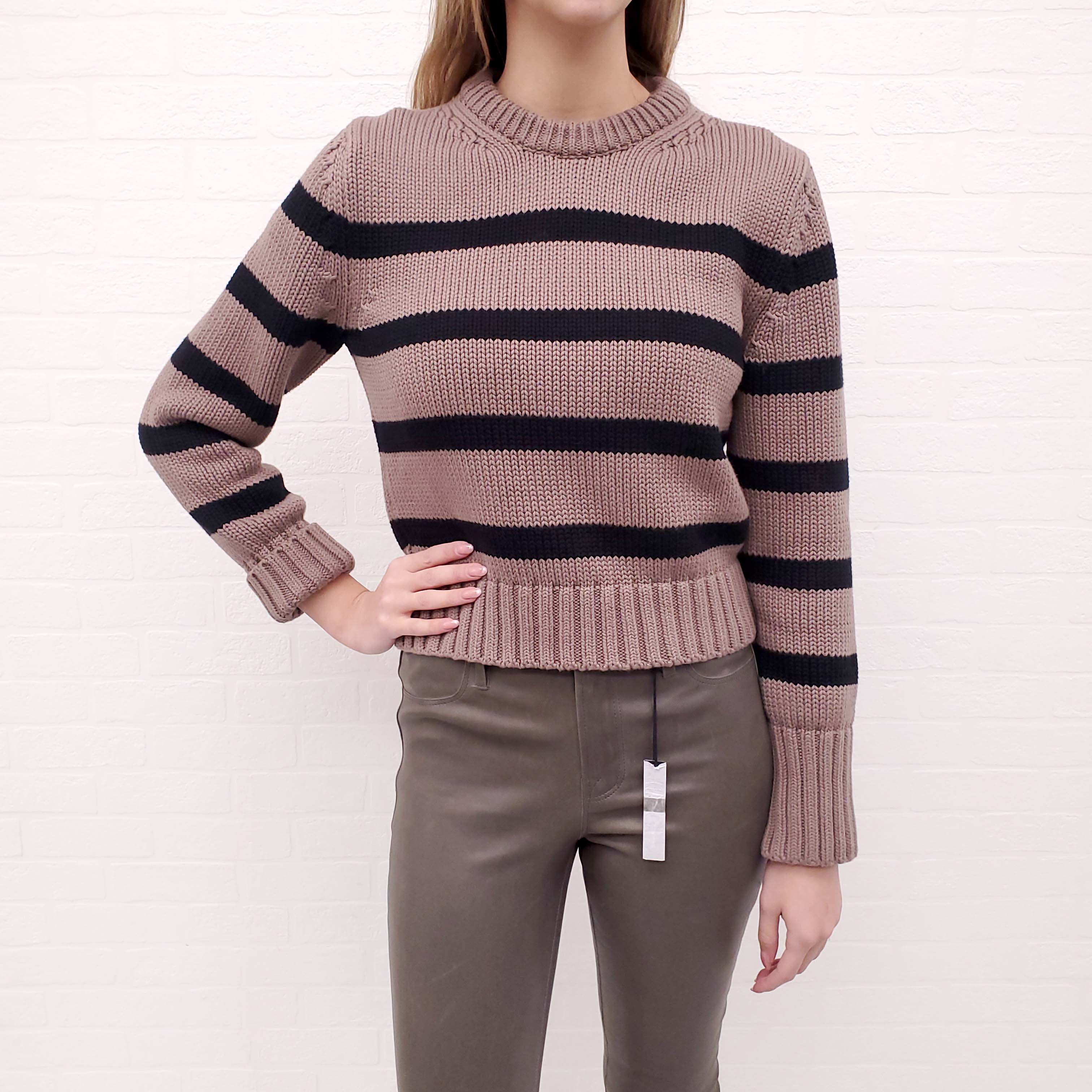 WHITE & WARREN STRIPED SWEATER - SIZE XS