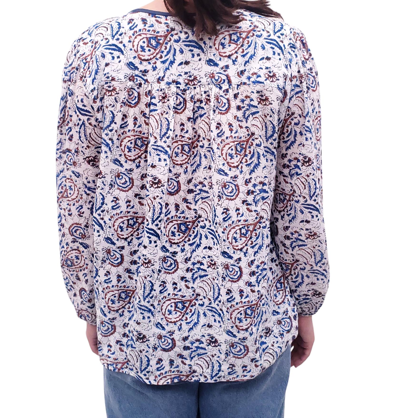 XIRENA FLORAL PAISLEY PRINT BLOUSE - SIZE S