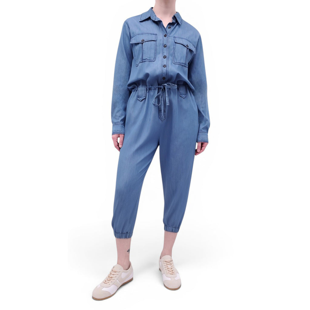 XIRENA DENIM EFFECT JUMPSUIT - SIZE S