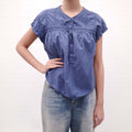 XIRENA BLUE LIGHTWEIGHT OVERSIZED BLOUSE - SIZE S