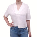 XIRENA WHITE LINEN 'AVEN' TOP - SIZE S