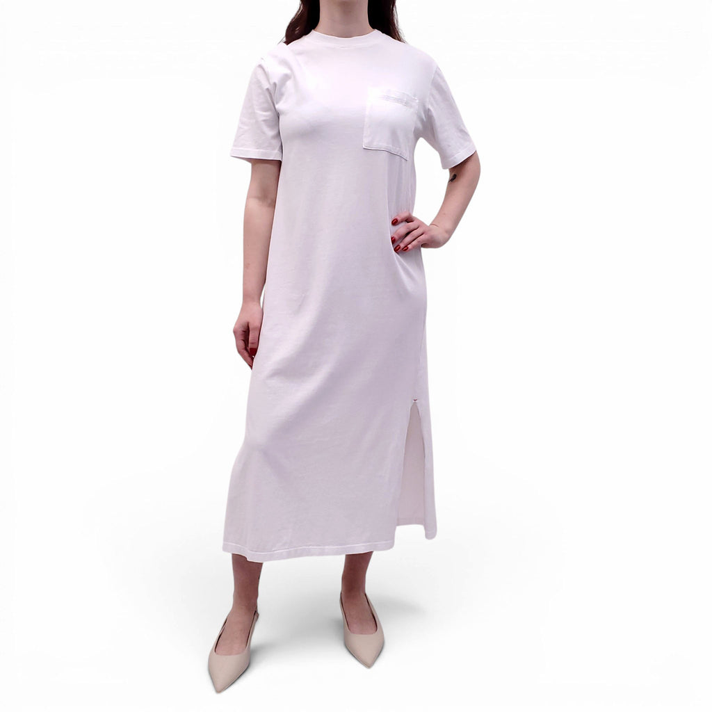 XIRENA WHITE LONG T-SHIRT DRESS WITH POCKET - SIZE XS