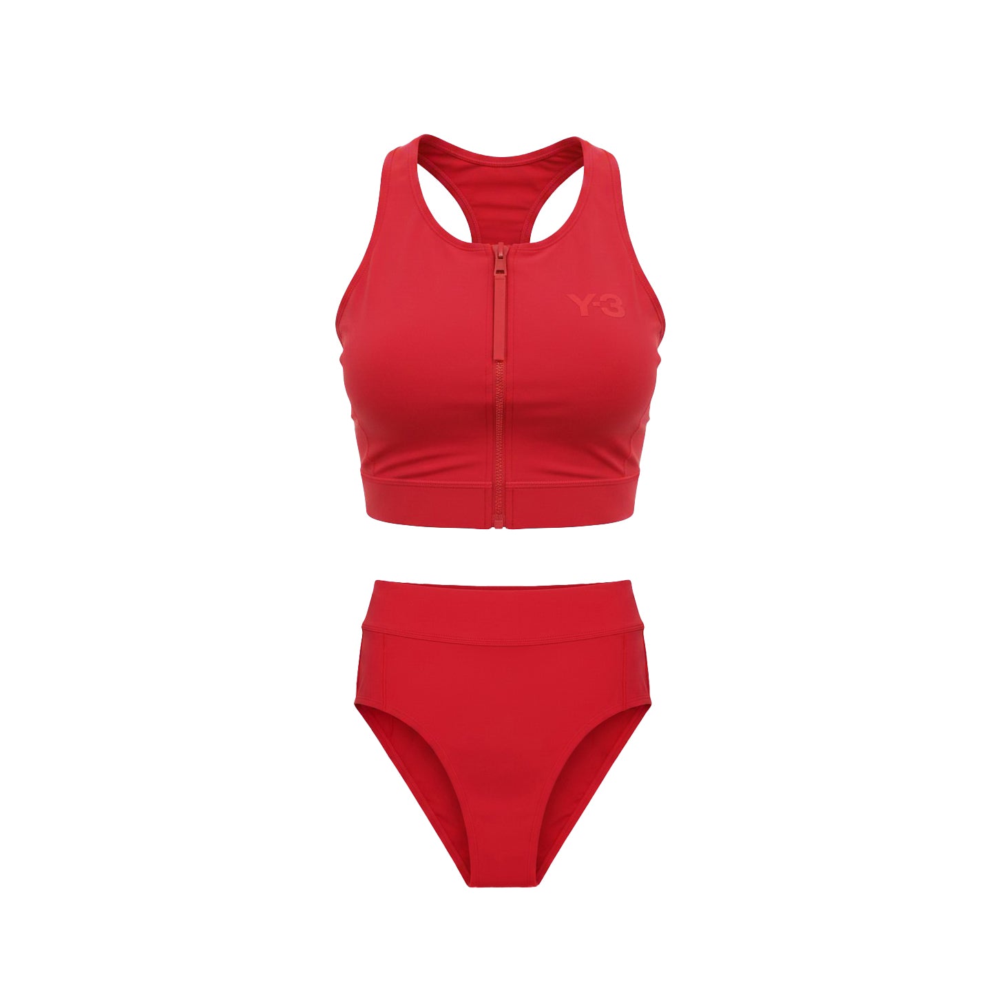 Y-3 ADIDAS RED LOGO BIKINI WITH ZIPPER - SIZE M/XS