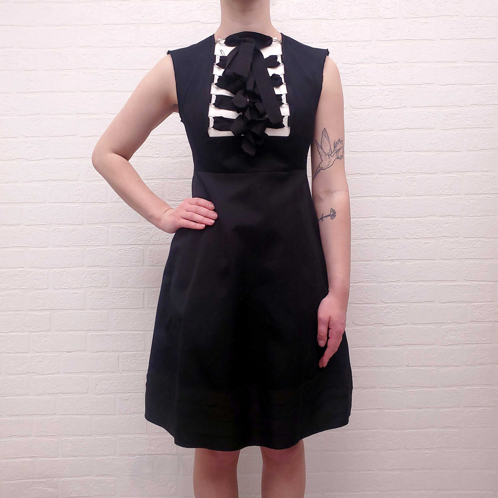 YVES SAINT LAURENT 2010 CORSET RIBBON DRESS - SIZE 36