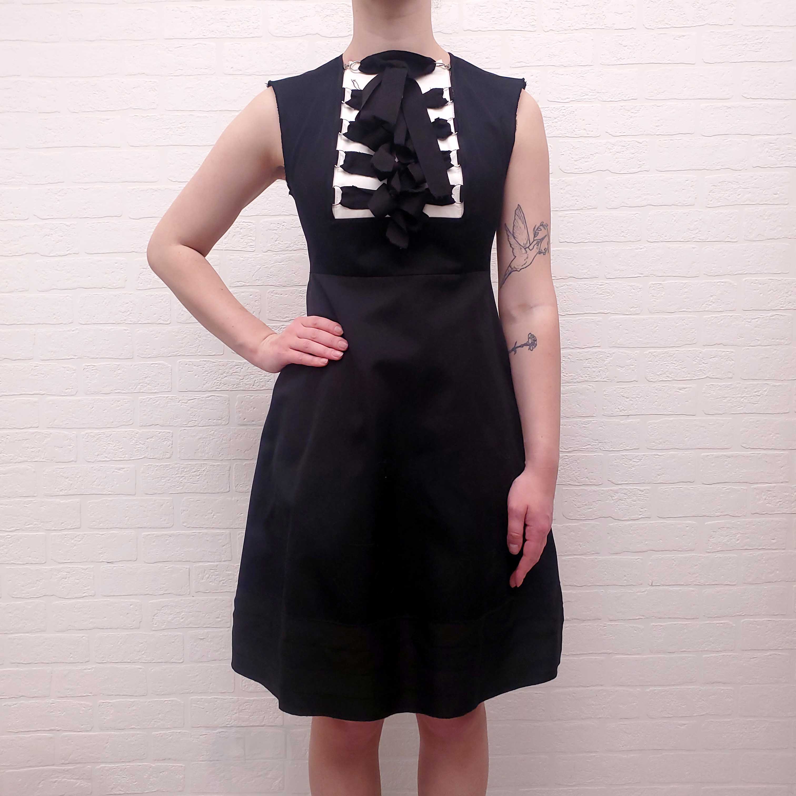 YVES SAINT LAURENT 2010 CORSET RIBBON DRESS - SIZE 36