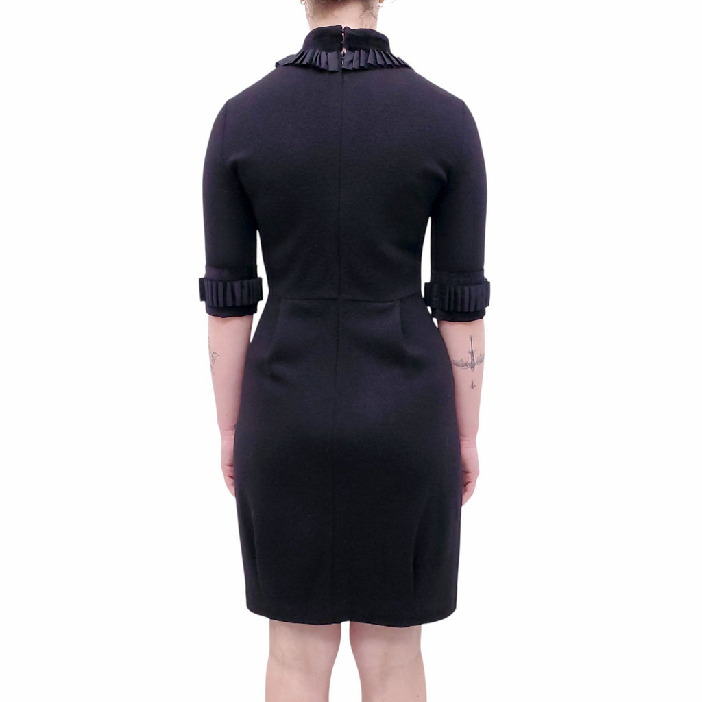 YVES SAINT LAURENT BLACK DRESS WITH RIBBON DETAIL - SIZE S
