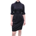 YVES SAINT LAURENT BLACK DRESS WITH RIBBON DETAIL - SIZE S