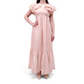 ZIMMERMANN BLUSH PINK AND GOLD 'DANCER SCALLOPED MIDI' DRESS - SIZE 1 (US 6)