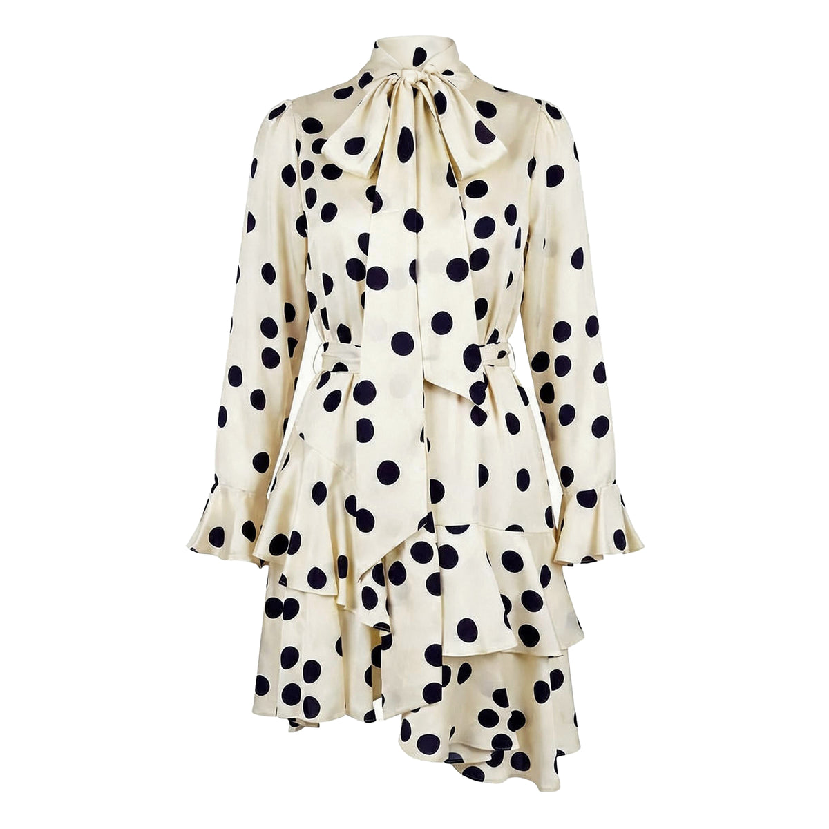 ZIMMERMANN CONFETTI LONG SLEEVE SILK MIDI DRESS - SIZE 0 (US 4)