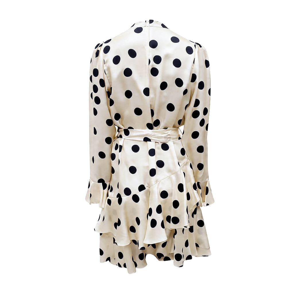 ZIMMERMANN CONFETTI LONG SLEEVE SILK MIDI DRESS - SIZE 0 (US 4)