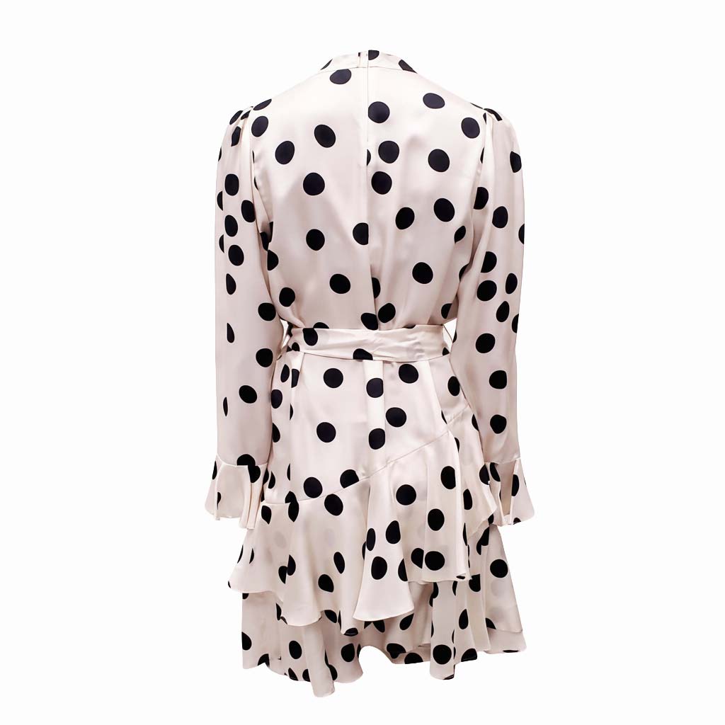ZIMMERMANN CONFETTI LONG SLEEVE SILK MIDI DRESS - SIZE 2 (US 8)