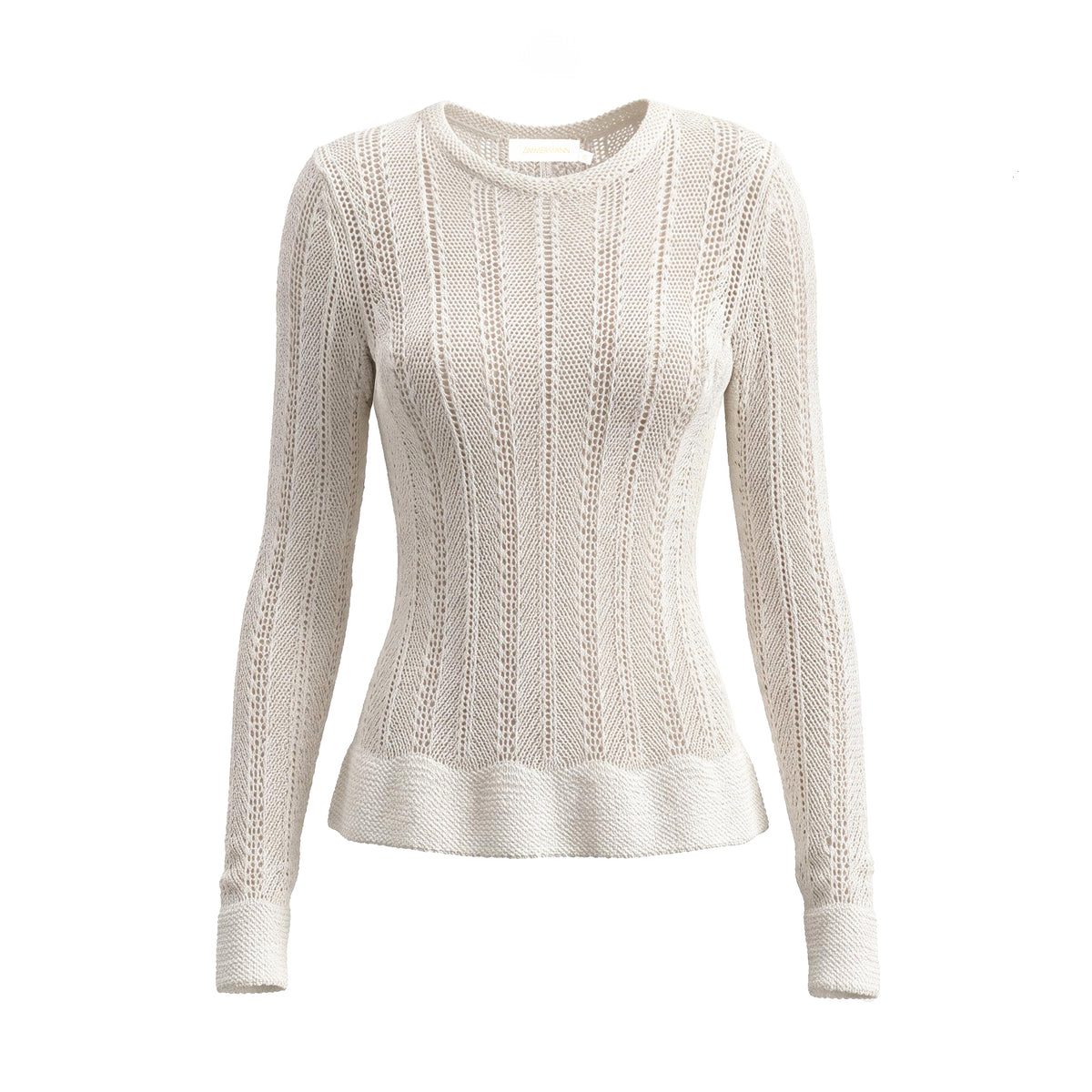 ZIMMERMANN CREAM CROCHET-KNIT SWEATER - SIZE 0 (US 4)