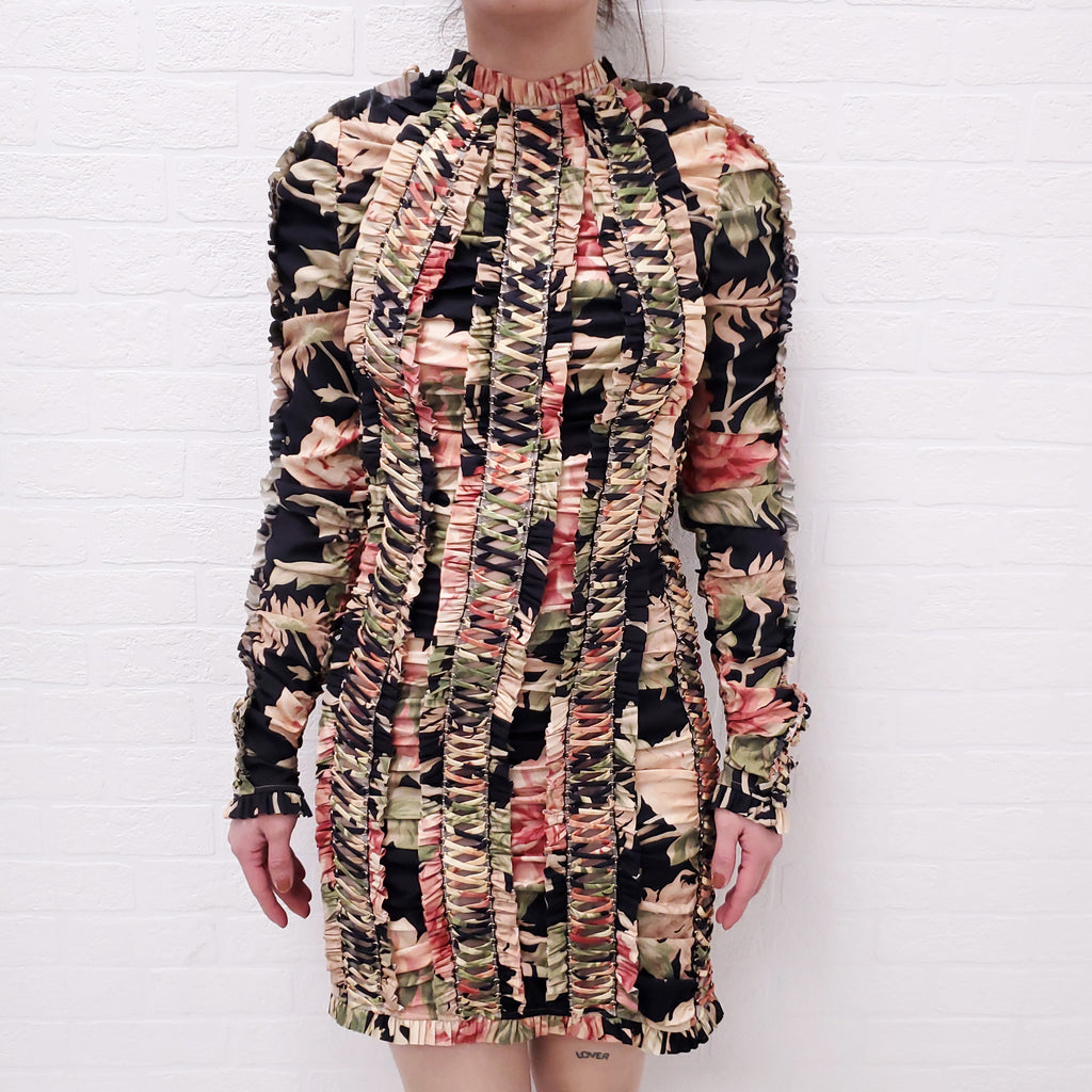 ZIMMERMANN RUNWAY ESPIONAGE LACE UP PENCIL DRESS - SIZE 0/XS