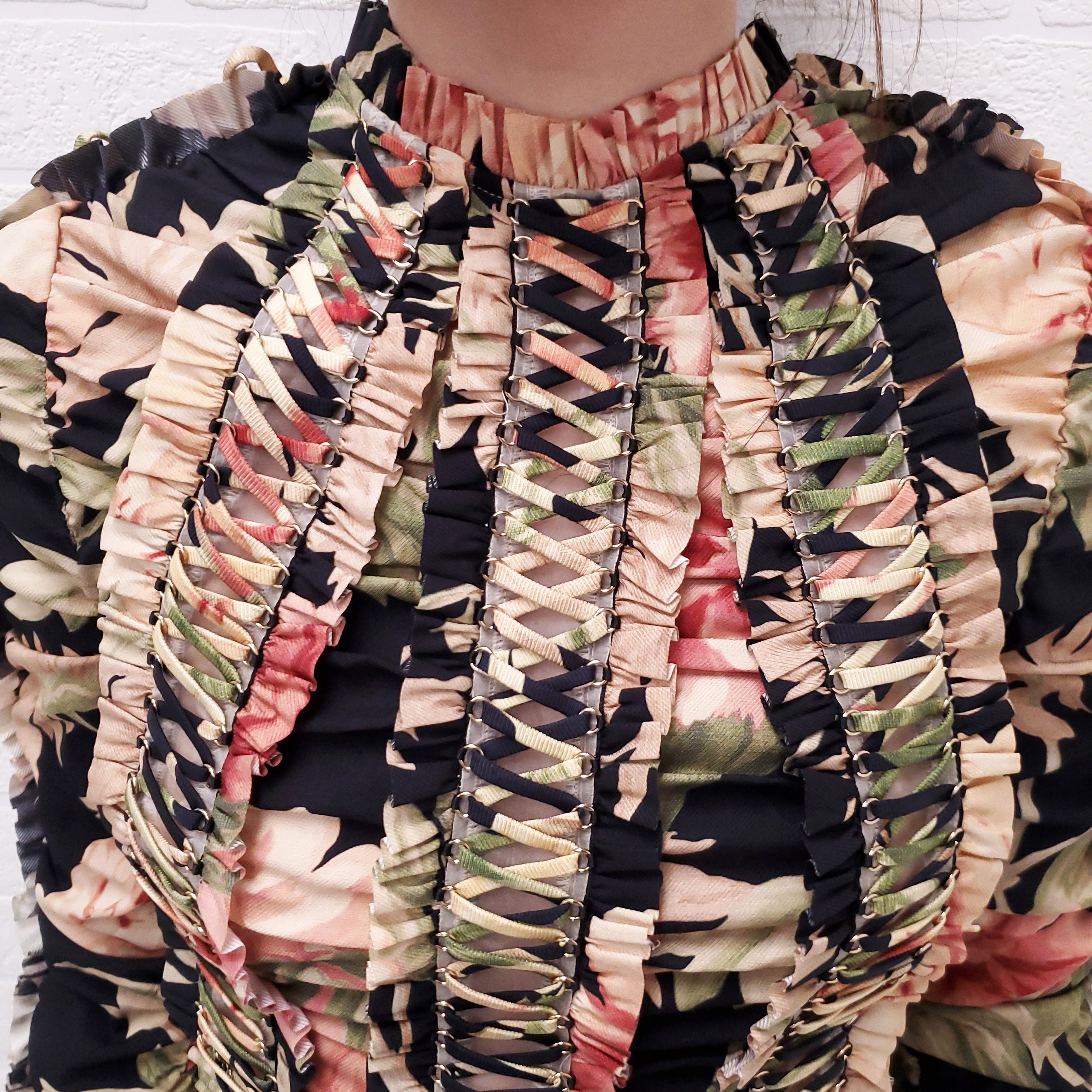 ZIMMERMANN RUNWAY ESPIONAGE LACE UP PENCIL DRESS - SIZE 0/XS