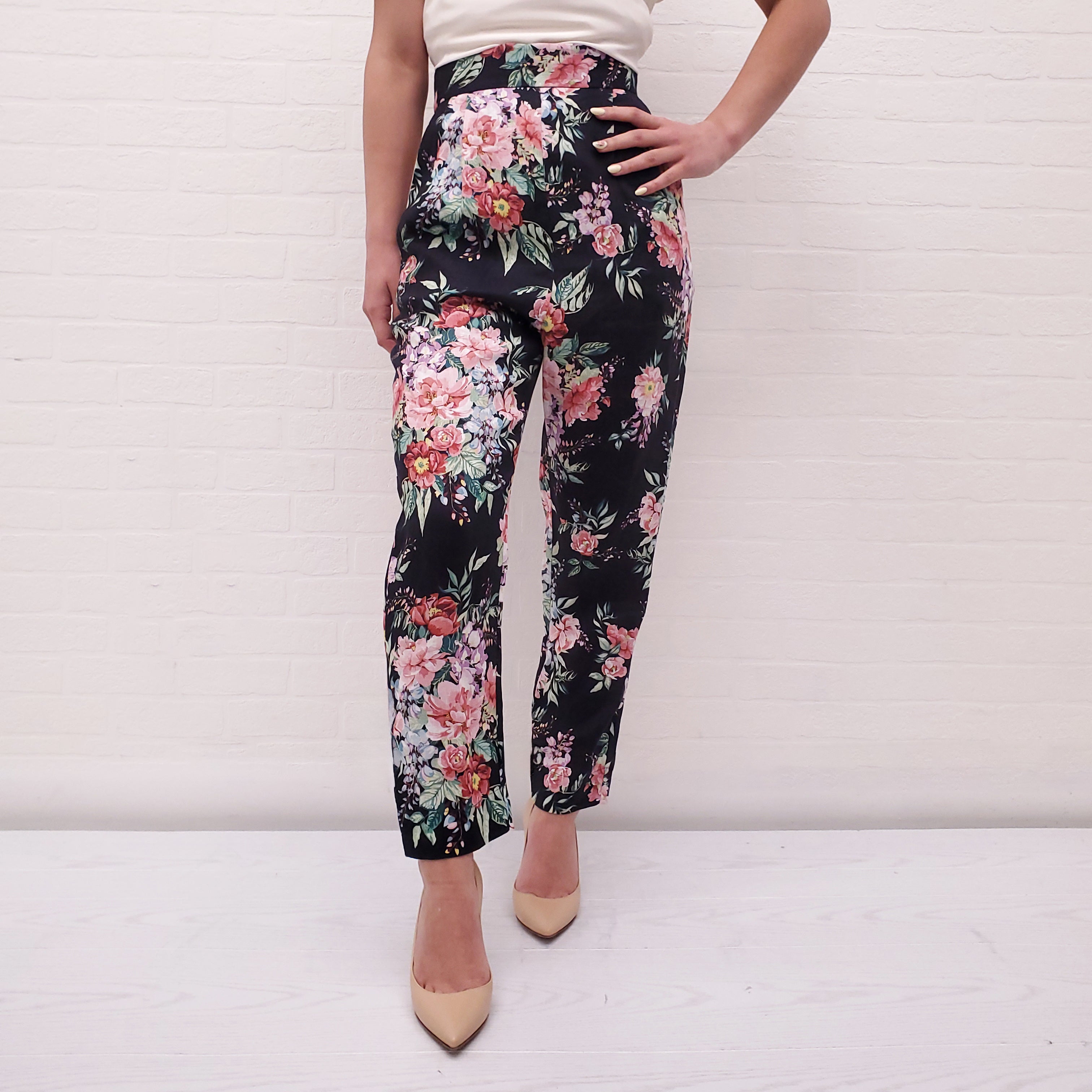 ZIMMERMANN FLORAL TAPERED TROUSERS - SIZE 0/XS