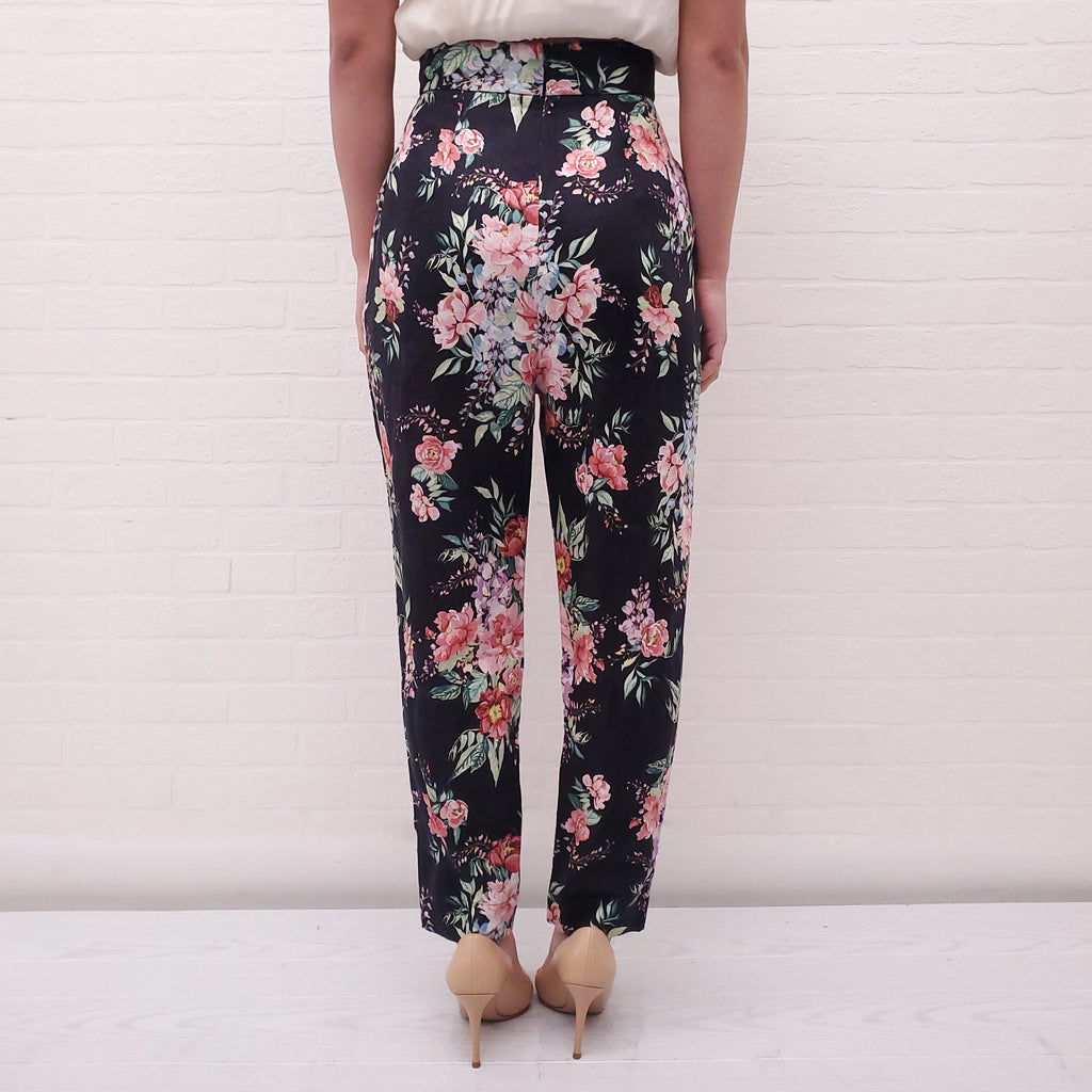ZIMMERMANN FLORAL TAPERED TROUSERS - SIZE 0/XS