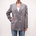 ZIMMERMANN GREY CHECKED OVERSIZED BLAZER - SIZE 3 (SIZE US 10)