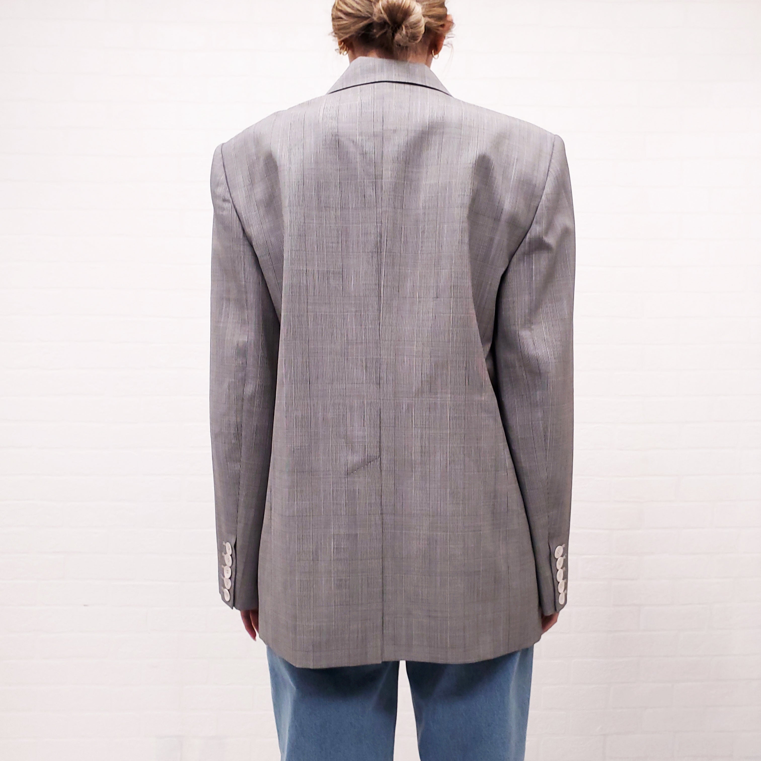 ZIMMERMANN GREY CHECKED OVERSIZED BLAZER - SIZE 3 (SIZE US 10)