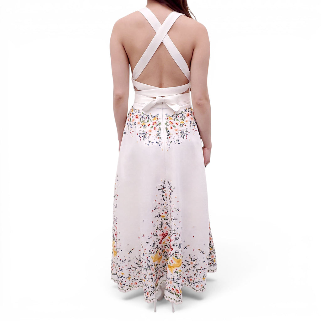 ZIMMERMANN IVORY 'CARNABY EMBROIDERED BIRD' DRESS - SIZE 1 (US 6)