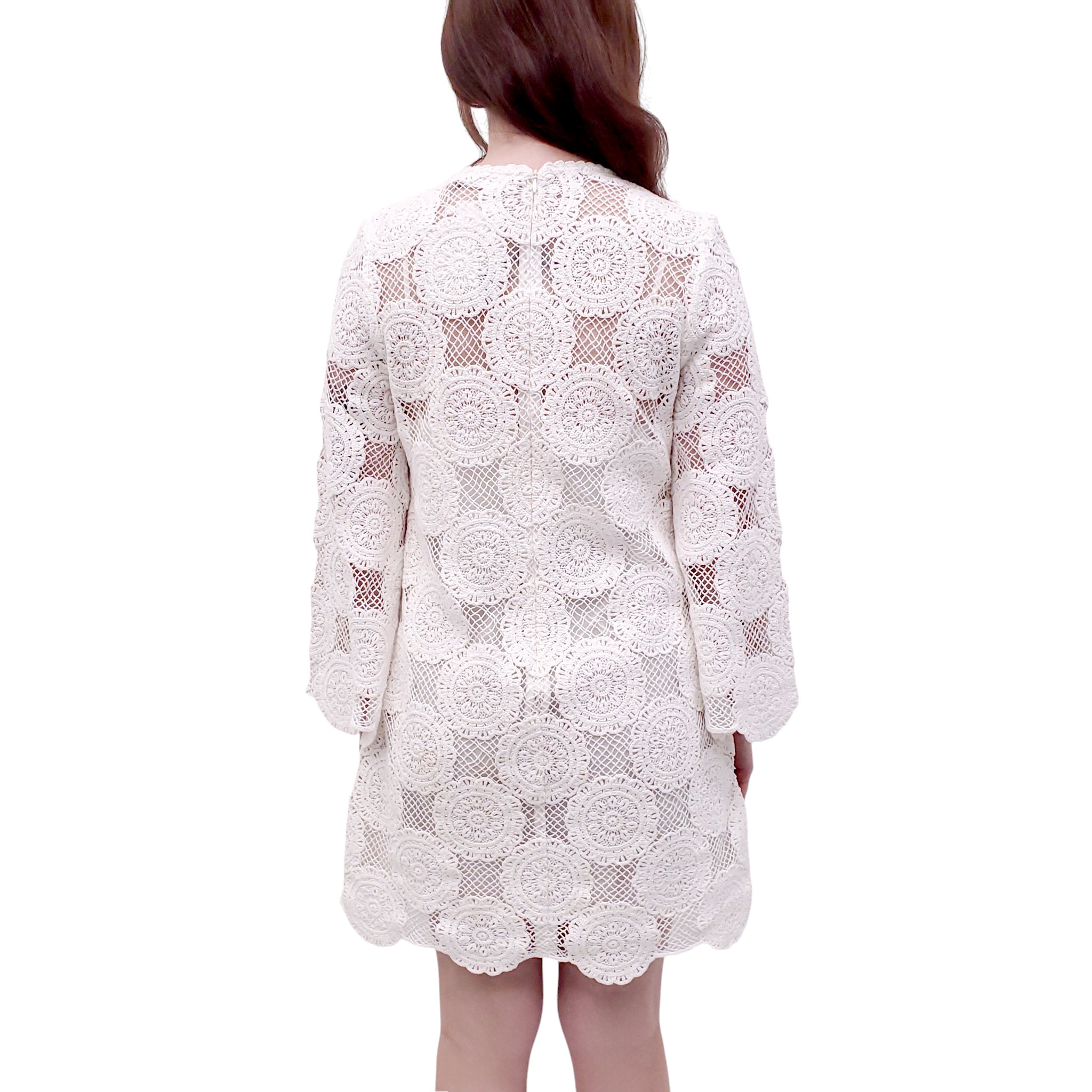 ZIMMERMANN IVORY EYELET 'JUNIE LACE TUNIC' DRESS - SIZE 2 (US 8)