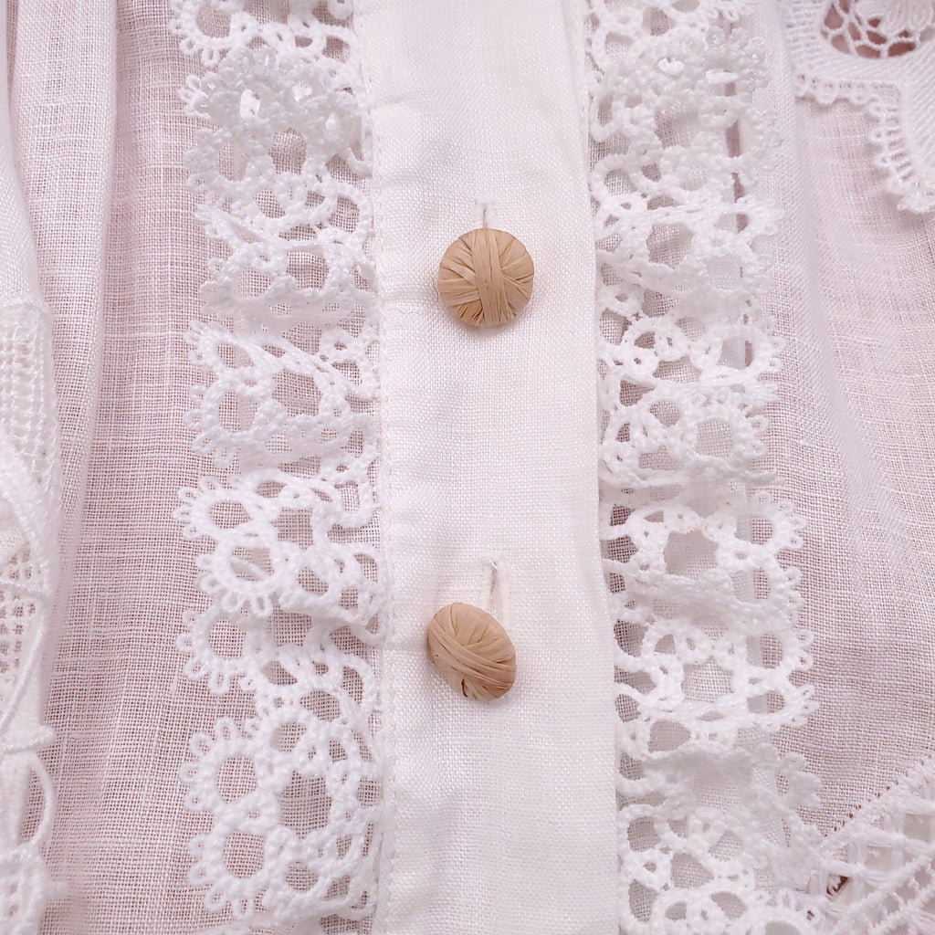 ZIMMERMANN IVORY EYELET 'RHYTHMIC APPLIQUE LACE' DRESS - SIZE 1 (US 6)