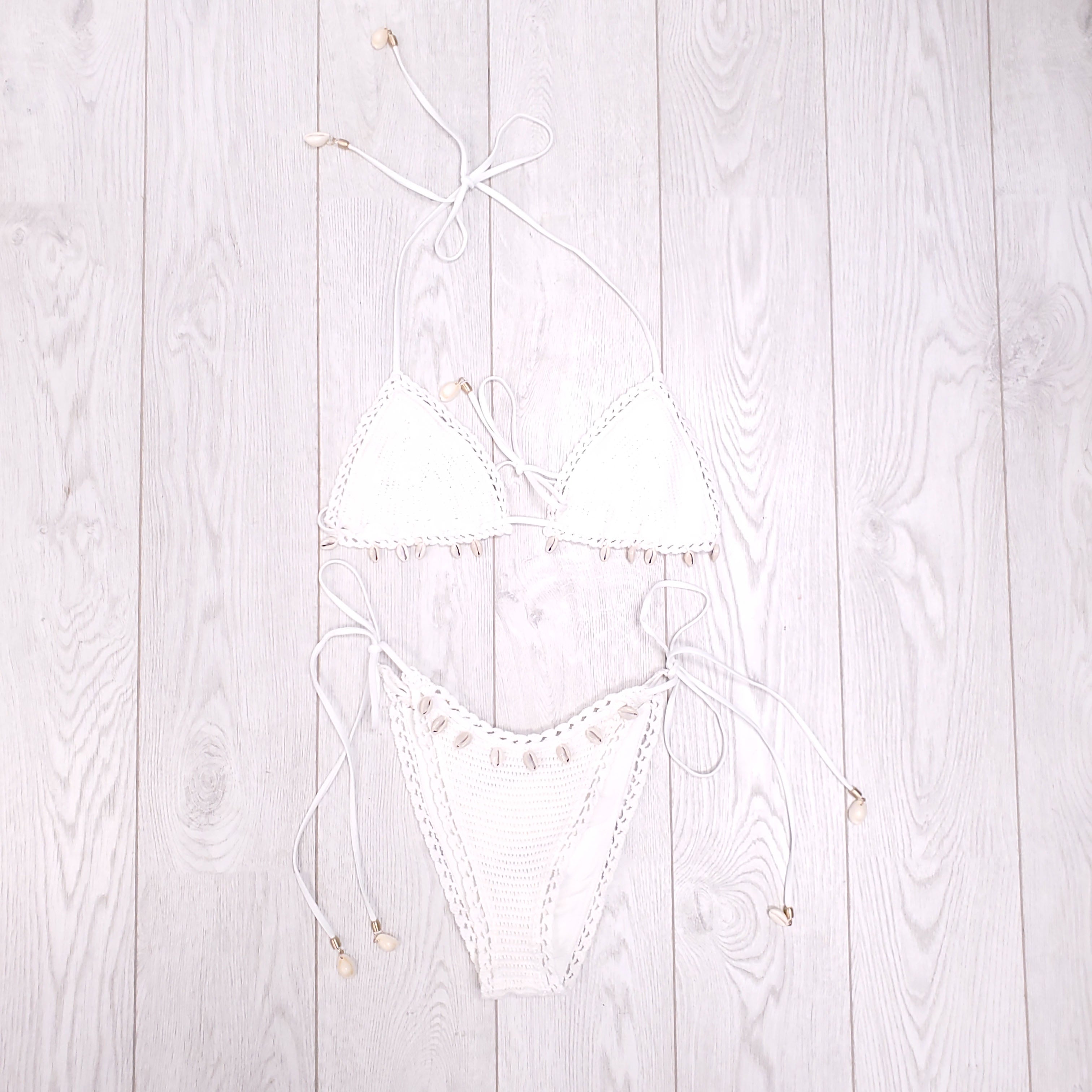 ZIMMERMANN IVORY LOLA CROCHET TWO PIECE SWIMSUIT - SIZE 2/M