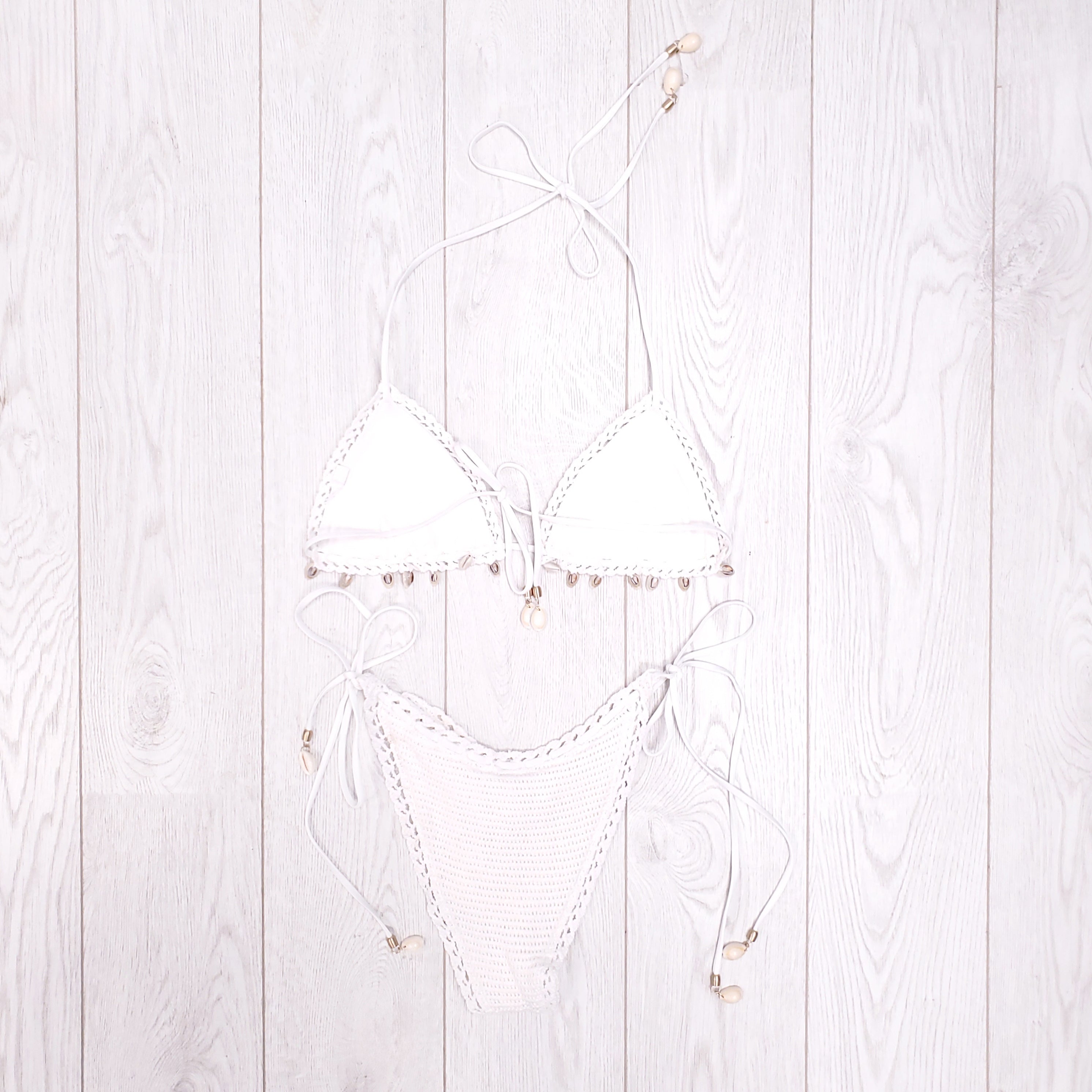 ZIMMERMANN IVORY LOLA CROCHET TWO PIECE SWIMSUIT - SIZE 2/M