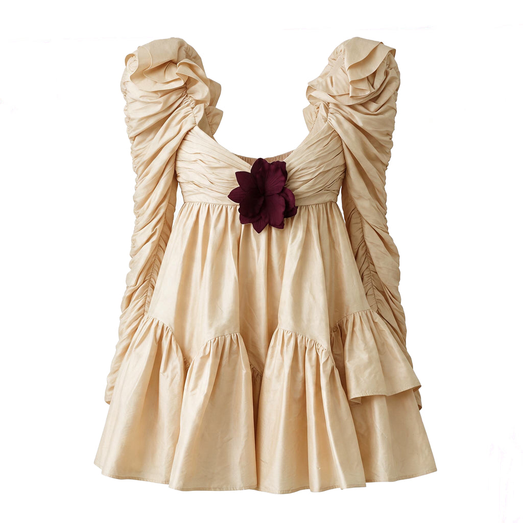 ZIMMERMANN KALEIDOSCOPE RUCHED MINI DRESS - SIZE 0P (US 2P)