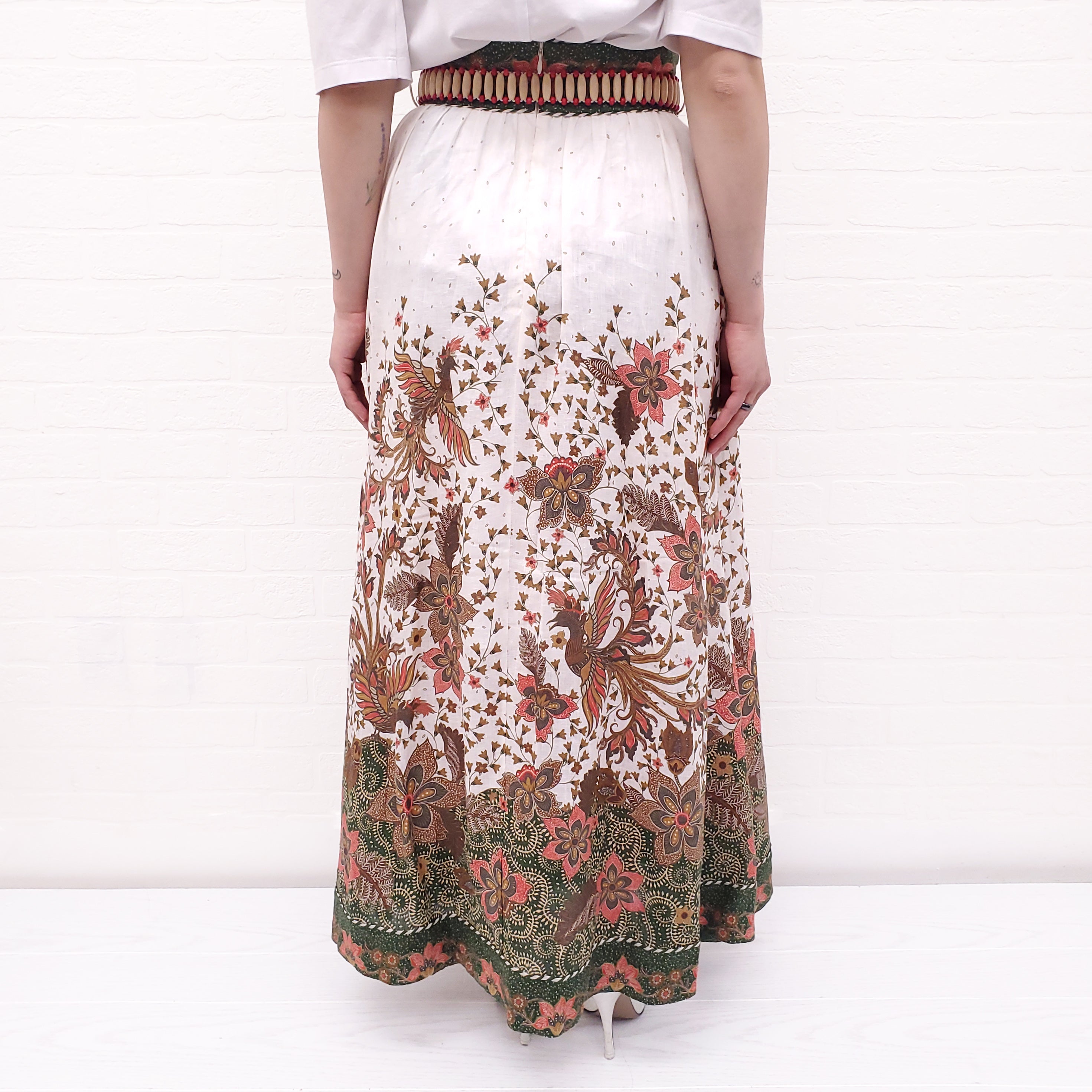 ZIMMERMANN KHAKI EMPIRE BATIK SKIRT - SIZE 0/XS