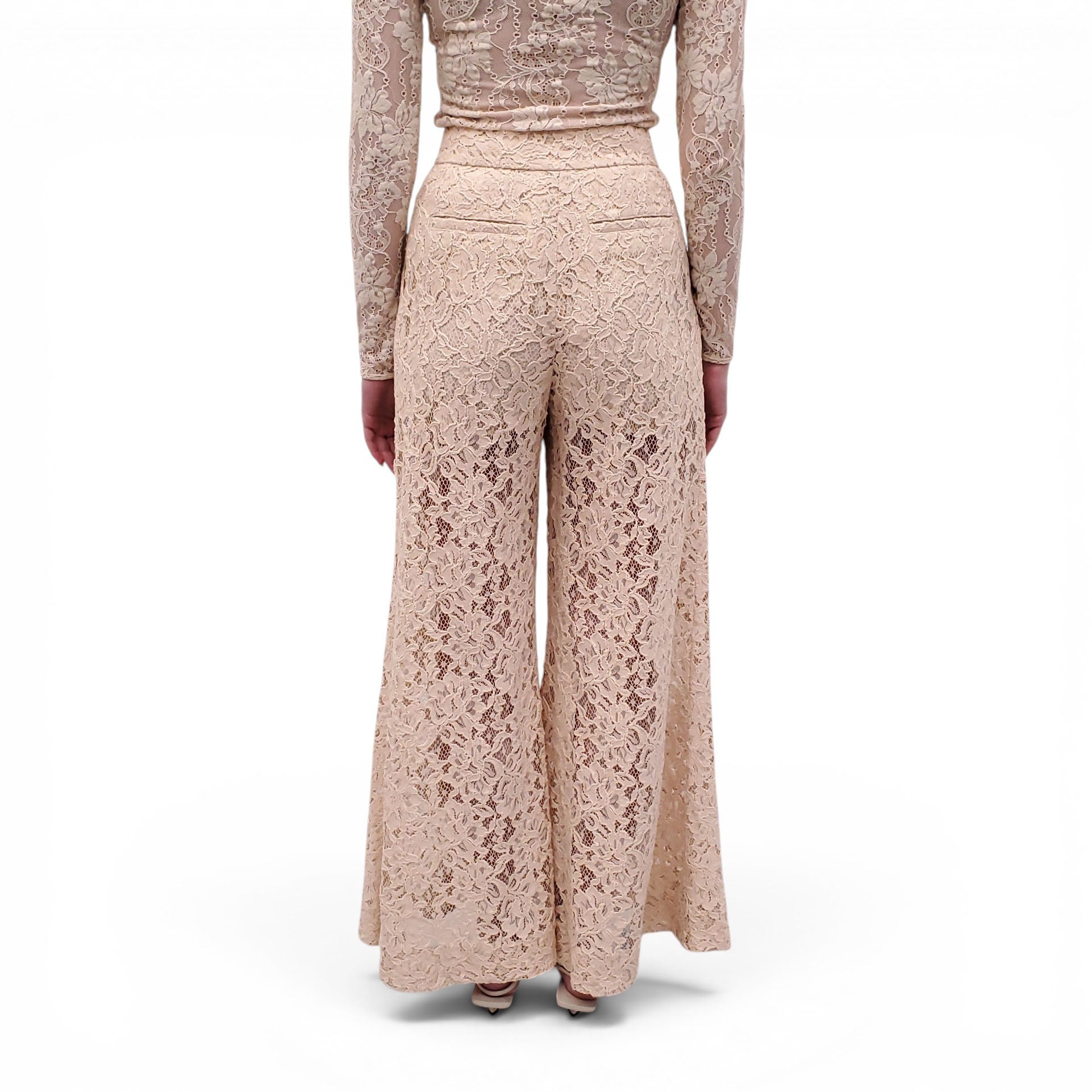 ZIMMERMANN NUDE LACE TROUSERS - SIZE 0P (US 2)