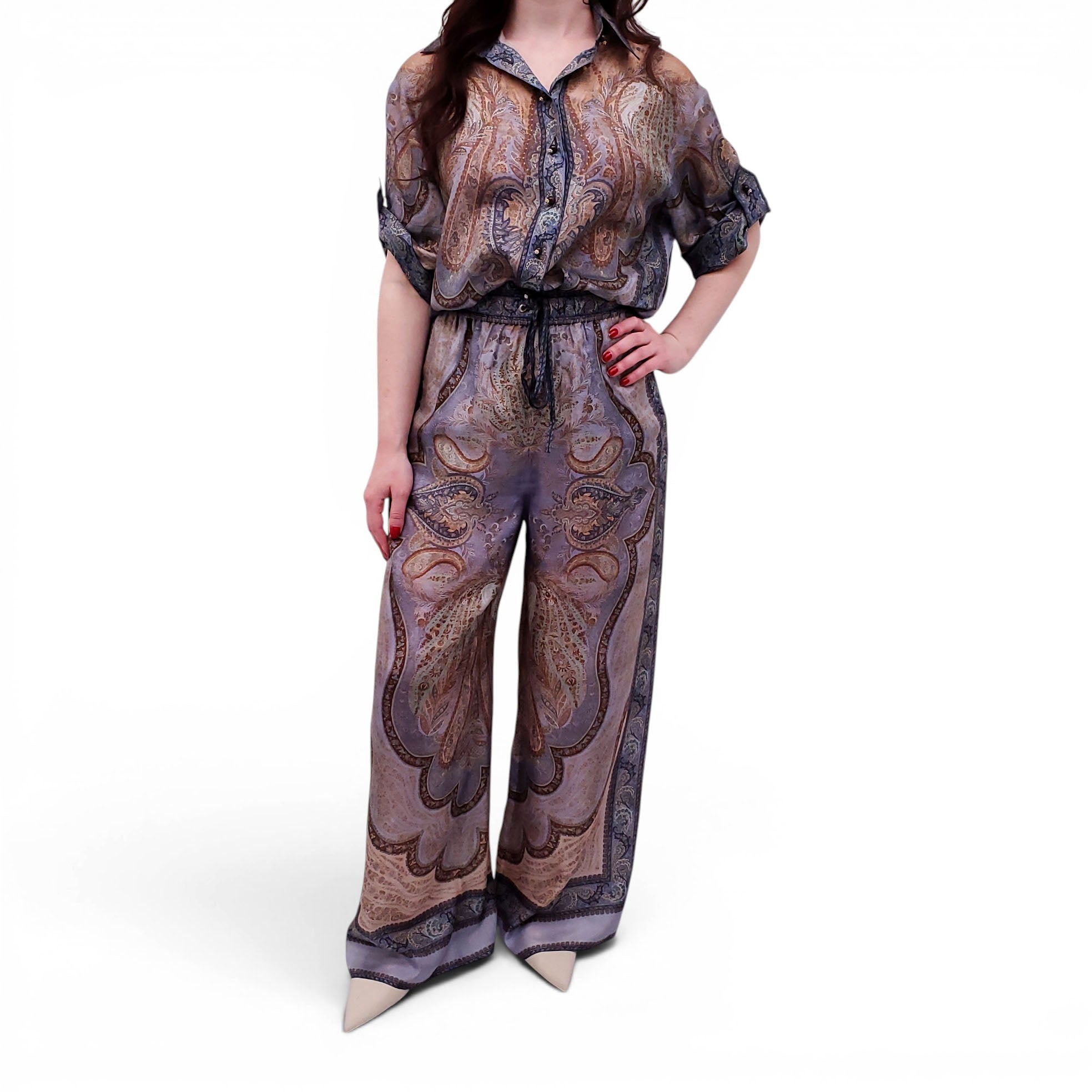 ZIMMERMANN PAISLEY PATTERNED SILK 2-PIECE SET - SIZE 0/1 (US 4/6)