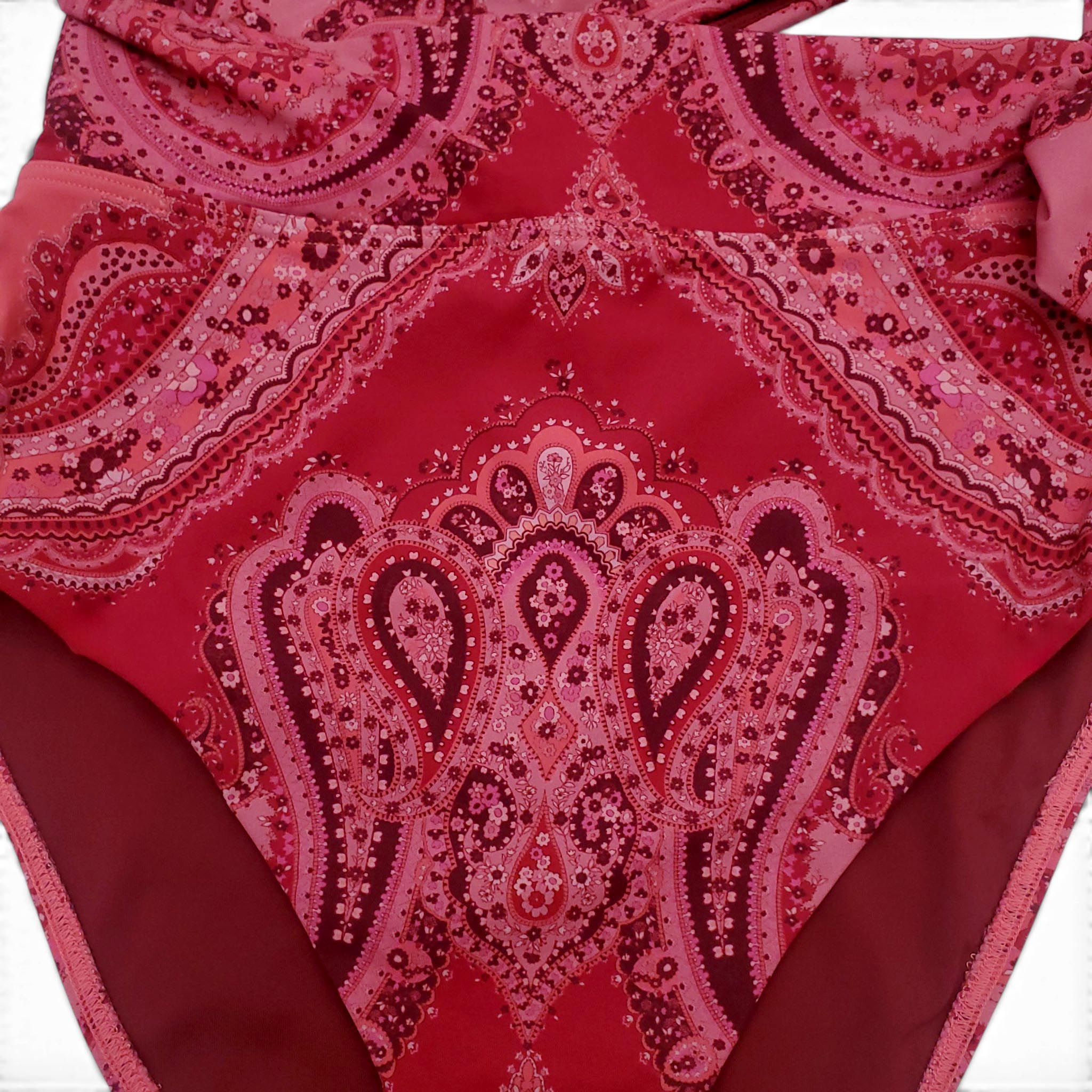 ZIMMERMANN PAISLEY 'SEPARATES' SCULPT TIE ONE-PIECE SWIMSUIT - SIZE 2 (US 8)